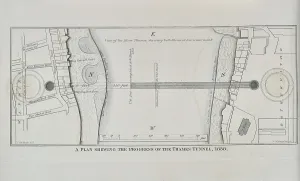 London Underground History Drucke: Plan shewing the progress of the Thames Tunnel, 1836