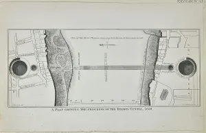 London Underground History Drucke: Plan shewing the progress of the Thames Tunnel, 1839