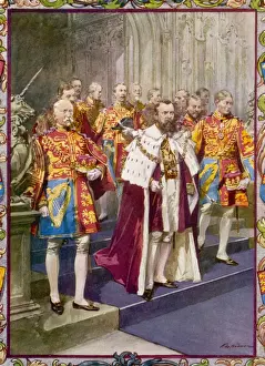 King George V Image Drucke: George V & Heralds