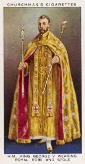 Historical King Portraits Drucke: George V / Robe & Stole
