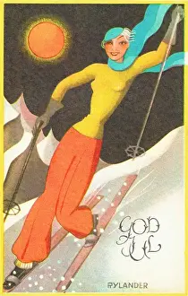 Vintage Ski Posters Drucke: Skier