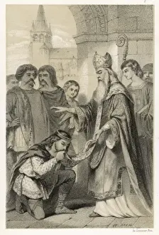 8th Century Artwork Drucke: Germain and Clotaire