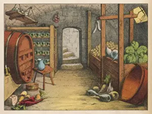 Wine Cellar Decor Drucke: German Cellar