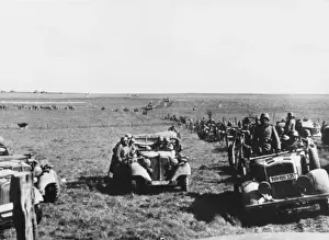 World War 2 Historical Images Drucke: German motorised column