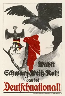 Drucke von Plakatt für die Deutsche Nationale Partei mit Adler Poster Drucke: Deutscher Plakattitel aus dem Jahr 1924