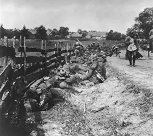 Eastern Front History Drucke: German troops asleep