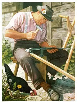 Traditional German Craftsman Drucke: German Woodworker