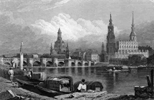 German History Prints Drucke: Germany Dresden