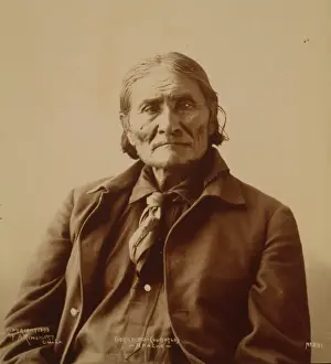 Vintage Indian Portraits Drucke: Geronimo - (Guiyatle) - Apache