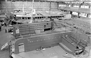 British Transport History Drucke: Giant hovercraft under construction, Isle of Wight