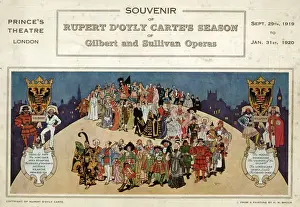 Drucke von Die Saison von D'Oyly Cartes Gilbert und Sullivan Operettenprogramm im Prinz-Theater in London vom 29. September bis zum 31. Januar 1920 mit einer großen Besetzung aus den Operettenfiguren London Drucke: Operen von Gilbert und Sullivan, Doily Carte-Souvenirs