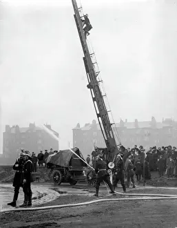 Feuerwehrleute Drucke: Zwischenräumige Feuerwehrübungsstreckenwettbewerb Glasgow, Schottland