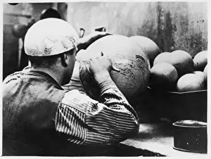 German Craftsman At Work Drucke: Globe Making 1930S
