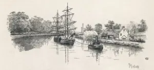 Vintage Sailing Vessels UK Drucke: Gloucester Ship Canal