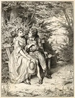 German Historical Figures Drucke: Goethe / Friederike Brion