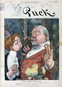 Puck Magazine Illustrations Online Drucke: Going through the rapids