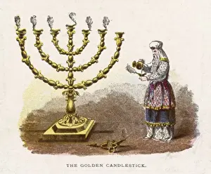 Luxury Home Decor Drucke: Golden Candlestick