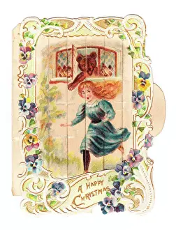 Victorian Christmas Card Drucke: Goldilocks and Three Bears