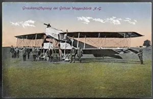 Drucke von Die deutsche Gothabomber : es gab mehrere Varianten dieses Flugzeugs , aber dies ist wahrscheinlich das Frühstück , der G 1 . Späterer Modelle führten Luftangriffe auf England durch Flugzeuge Und Luftfahrt Drucke: Gotha-Bomber