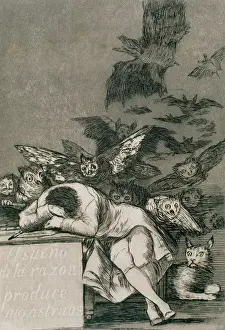 Drucke von Francisco de Goya (1746-1828). Spanischer Maler und Druckkünstler. Los Caprichos . Wo geht Mama? (Wo gehst du, Mutter?). Nummer 65 . Wasserfarbe . 1799. Platte 43. Nachbildung von M. Segui i Riera Zeitgenössische Kunst Drucke: Goya (1746-1828). Spanischer Maler und Druckkünstler. Die Blätter des Kaprizierbuchs