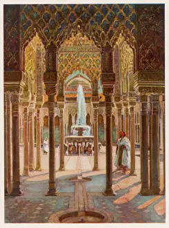 Drucke von Das Löwengericht Spanien Drucke: Granada Die Alhambra