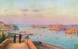 Drucke von Grand Harbour - Valletta, Malta Datum: um 1910er Malta Drucke: Grand Harbour - Valletta, Malta Übersetzung: Grand Harbour - Valletta, Malta