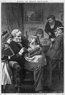 Victorian Era Family Scene Drucke: Grandpas Drawing