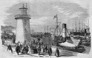 Great Eastern Ship Drucke: Great Eastern at Holyhead, 1859