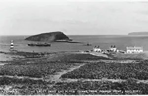 Drucke von Die Große Erhebung und die Puffins-Insel von der Halbinsel Penmon auf der Insel Anglesey Verwandte Bilder Drucke: Großer Horn und Puffins-Insel, Angeln
