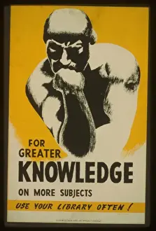 WPA Posters Drucke: For greater knowledge on more subjects use your library ofte