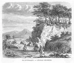 Greek Island Scenery Drucke: Greece / Ithaca 1863
