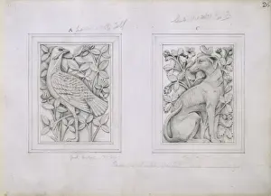 Drucke von Ziehen von der Nr. 26 Bd. II von A.Waterhouse für die Dekoration des Naturhistorischen Museums in London vom Jahre 1876.(Zwei getrennte Negativen) Alfred Waterhouse Drucke: Grauhundentypdesign