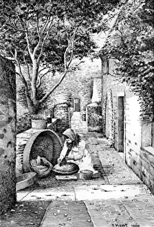 Traditional Farming Methods UK Drucke: Grinding Corn, Orkneys