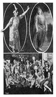 French Historical Dress Drucke: Guests at an eastern-inspired party