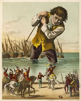 Jonathan Swift Illustrations Drucke: Gulliver / Blefuscudian