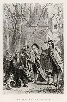 18th Century Satire Art Drucke: Gulliver in Lagado