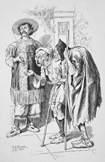 18th Century Illustrations Drucke: Gulliver in Luggnagg