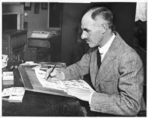 Henry Mayo Bateman Prints Drucke: H. M. Bateman in his studio