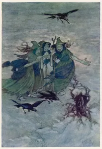Halloween Drucke: Macbeth / Drei Hexen
