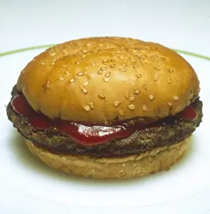 Meat Products Online Drucke: Hamburger & Ketchup