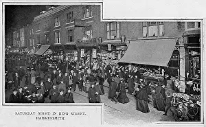 Drucke von Samstagabend in der Königstraße, Datum: 1900 Hammersmith Drucke: Hammerstein Königstrasse