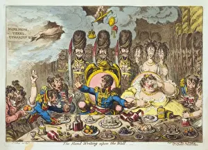 Napoleon Cartoon Drucke: The hand-writing upon the wall