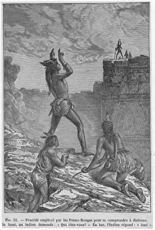 Historical Native American Images Drucke: Handsignal of Nat. Americ