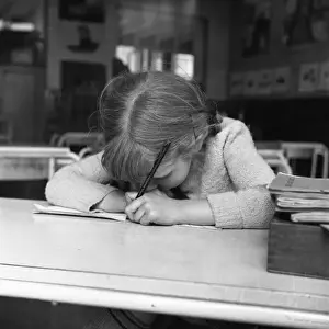 Vintage Classroom Scene Drucke: Handwriting, education