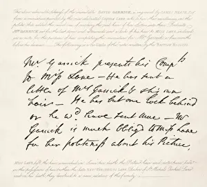 David Garrick Actor Drucke: Handwriting / Garrick