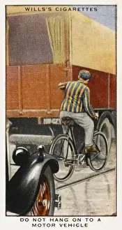 Vintage Transport Image Drucke: Hanging on to Motor