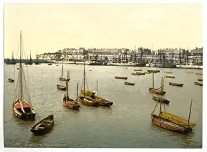 Historical England Prints Drucke: Harbor, I. Ramsgate, England