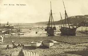 St Ives Beach Scene Drucke: The harbour - St Ives