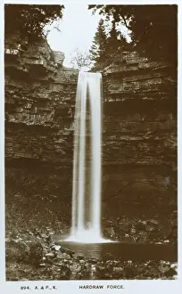 Yorkshire Dales Landscapes Drucke: Hardraw Force Waterfall - Yorkshire