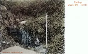 Early 20th Century England Photos Drucke: Hastings, Dripping Well - Fairlight